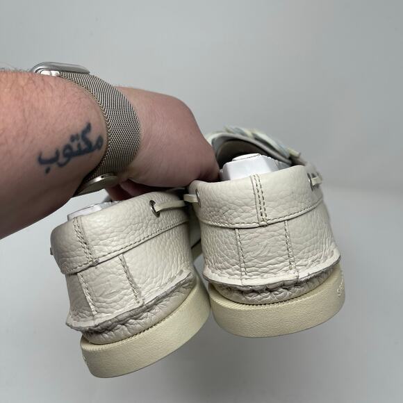 Sperry Authentic Original Ice white Leathef Boat Shoe 8.5